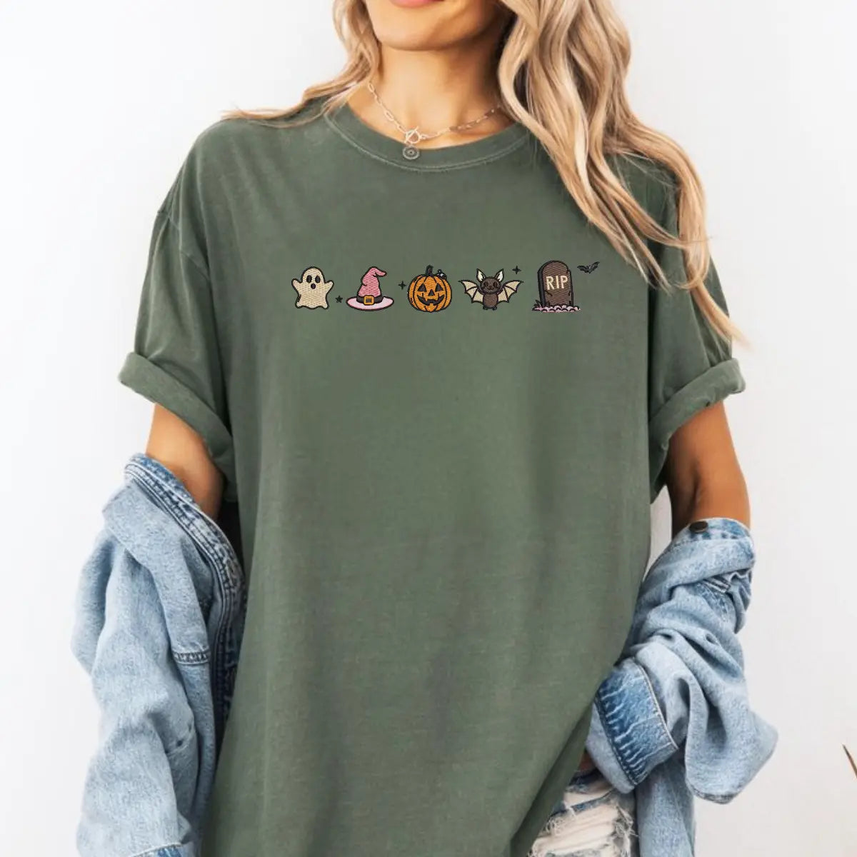 Mini Halloween Icon Row Embroidered Tee/Crewneck/Hoodie