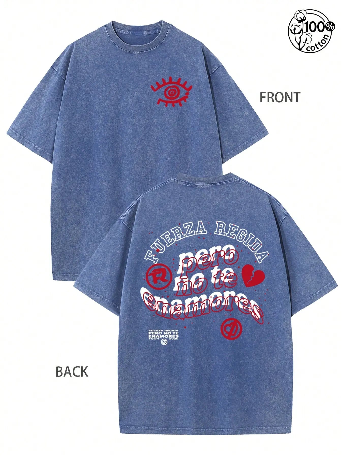 “Don't Fall in Love with Me” Printed T-Shirt — Retro-Washed Cotton Oversized T-Shirt