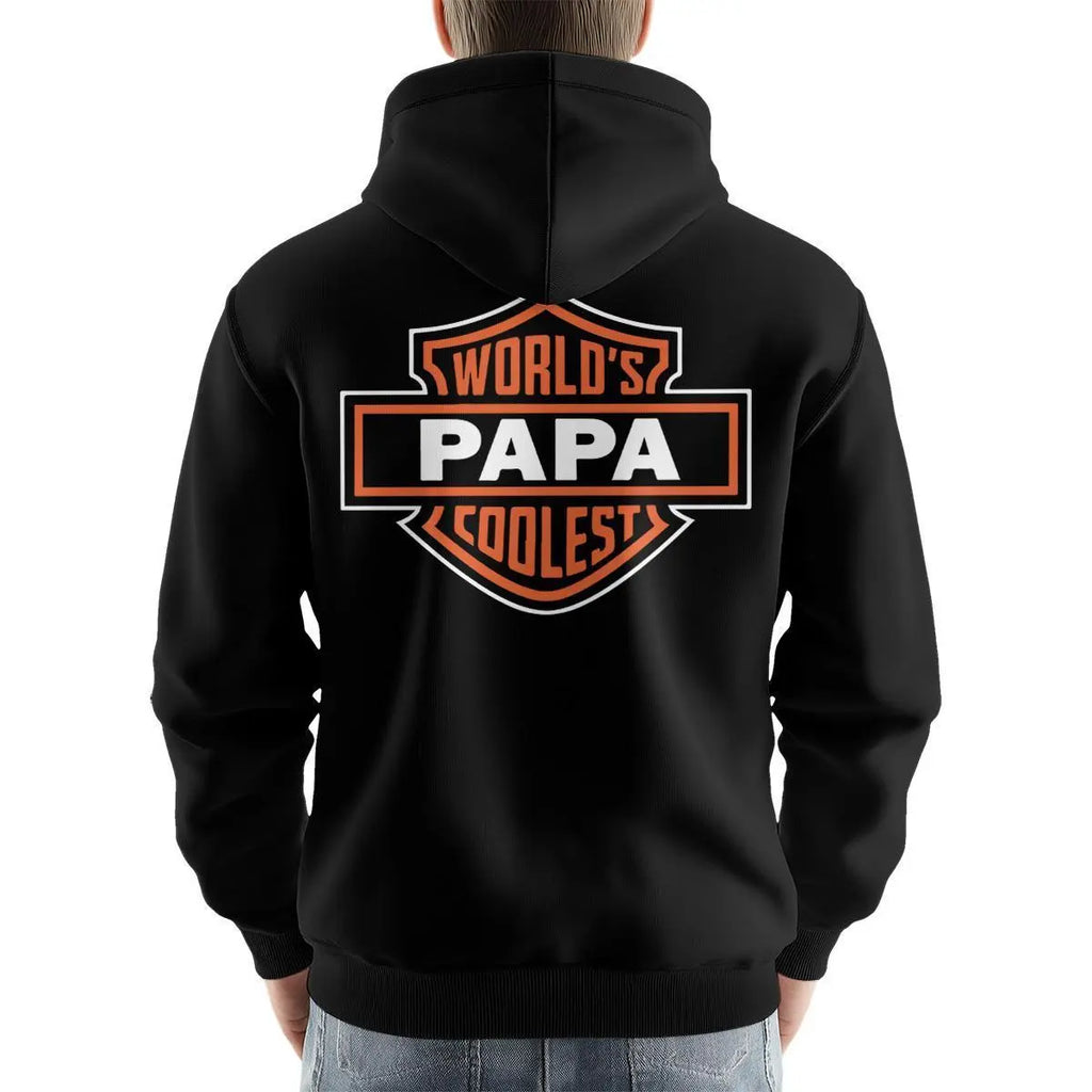 World's Coolest Papa Dual Print Black Tee
