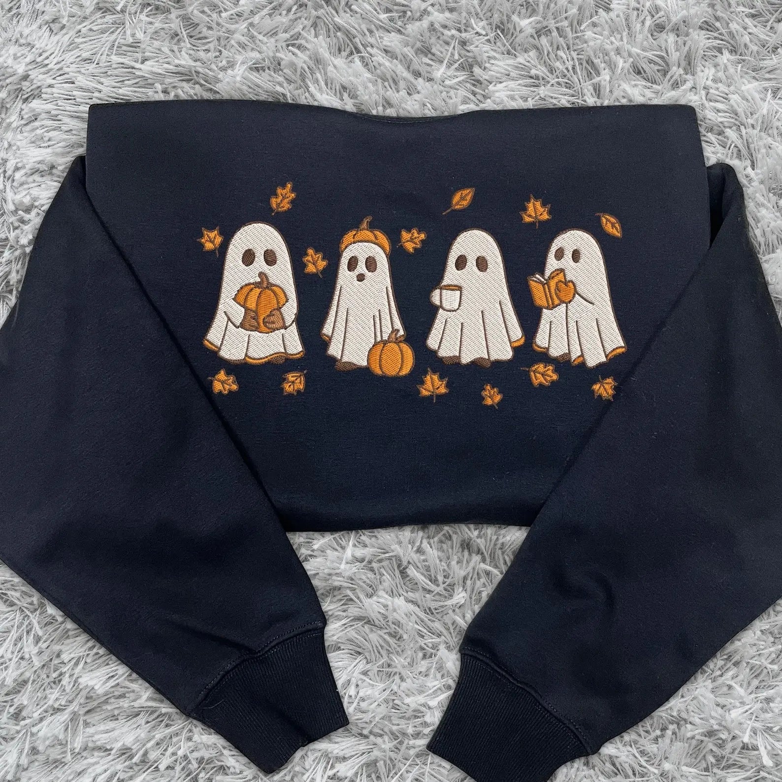 👻 Cute Fall Ghost Embroidered Halloween Tee/Crewneck/Hoodie