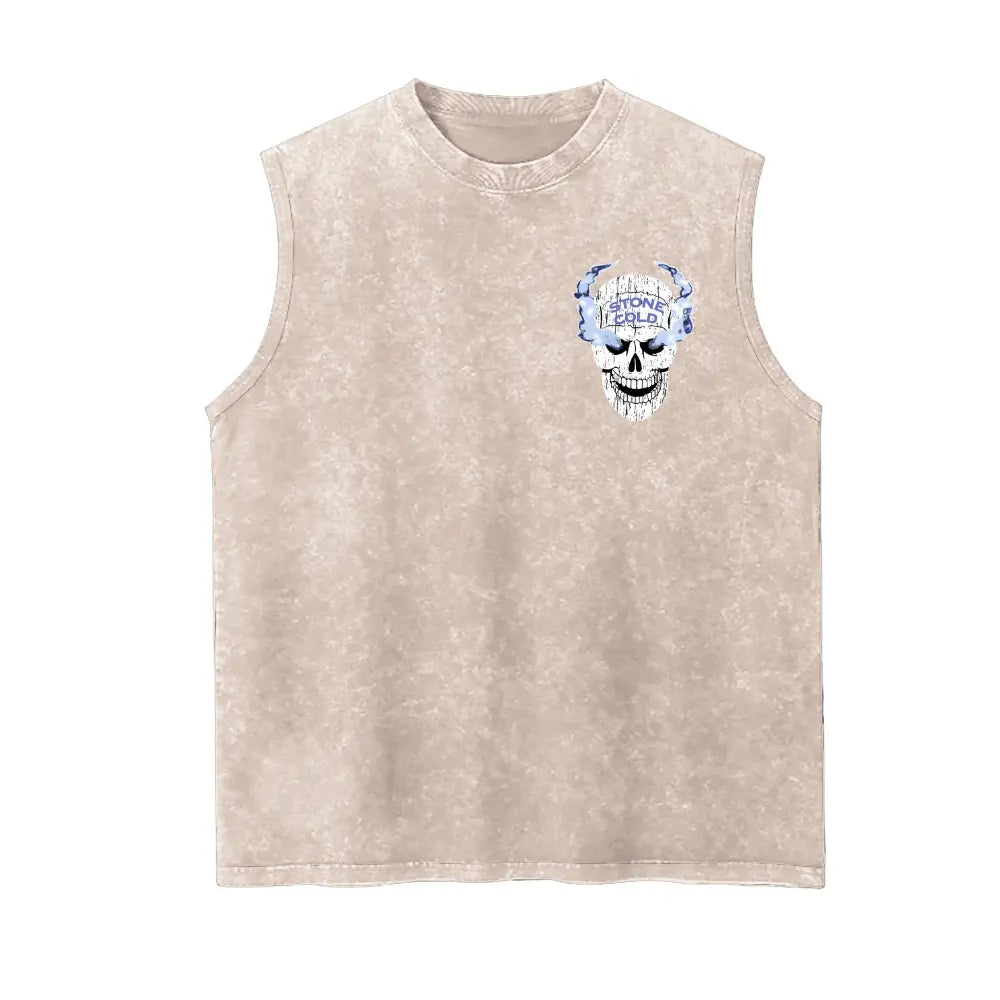 Stone Cold Skull Vintage Washed Men’s Sleeveless Tank Top