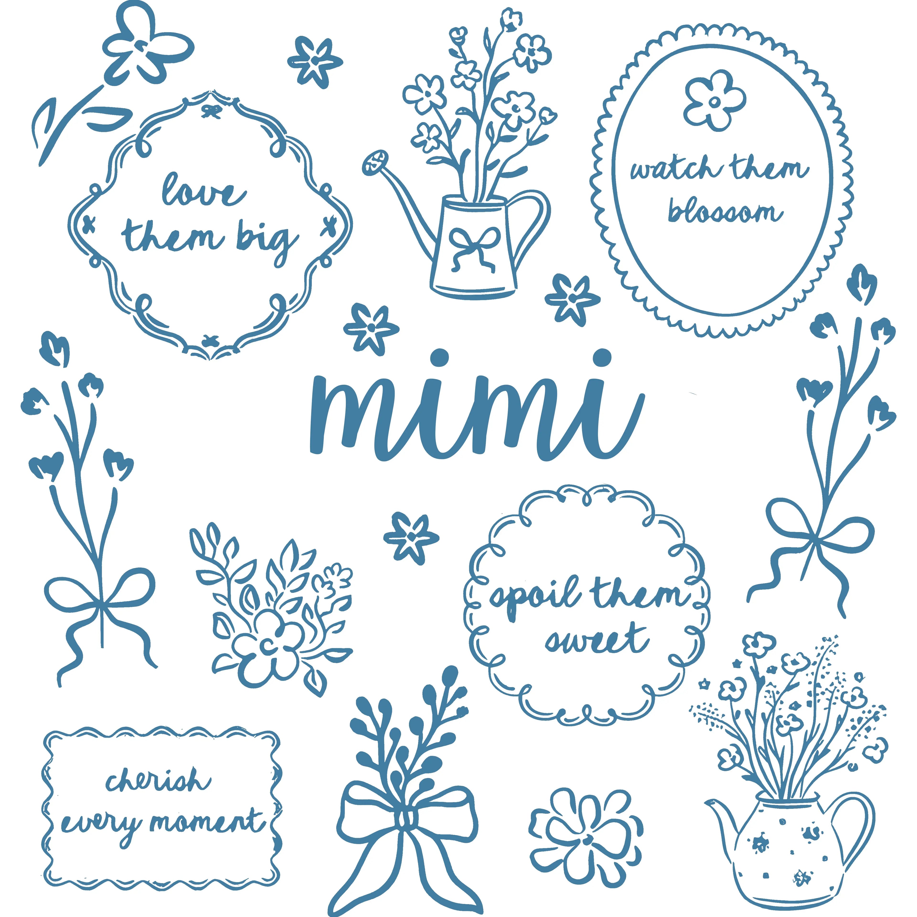 Mama Shirt Blue Floral Print Cherish Every Moment Motherhood Apparel