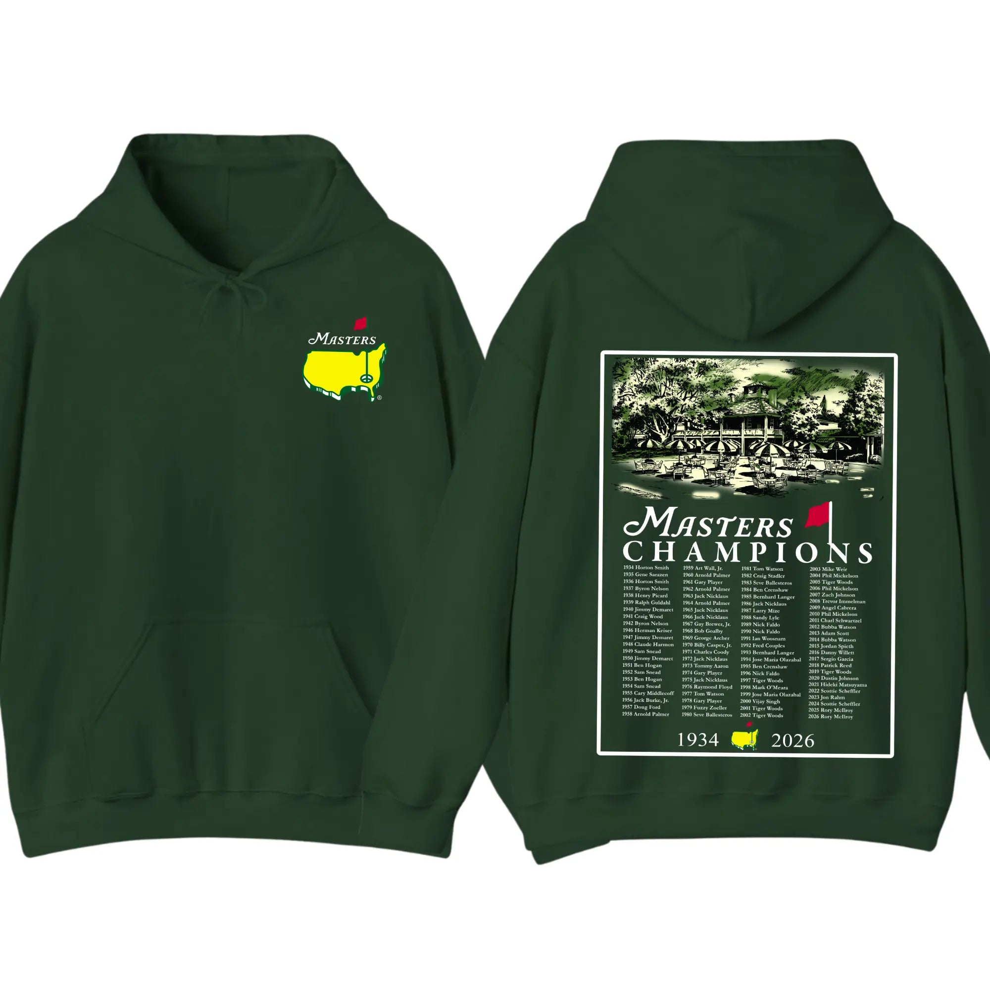 Masters Champions 1934-2026 Legacy Hoodie Sweatshirt Tee Golf Heritage Collection