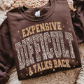 Expensive Difficult & Talks Back Retro Leopard Graphic Shirt | Sassy Western Statement Tee, Crewneck & Hoodie