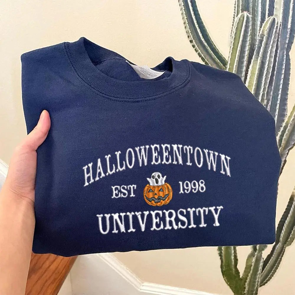 Embroidered Halloweentown University EST 1998 Halloween Crewneck Sweatshirt
