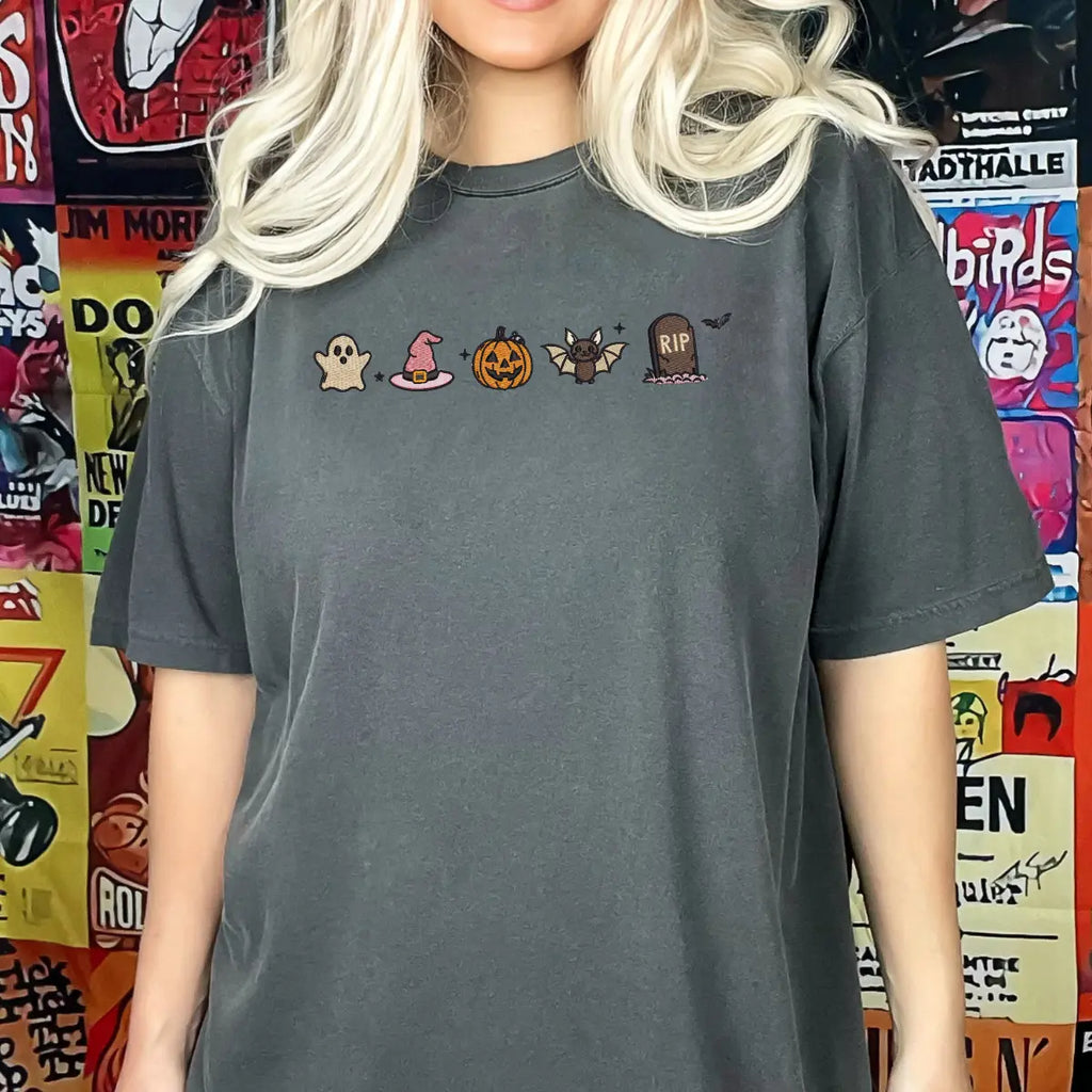 Mini Halloween Icon Row Embroidered Tee/Crewneck/Hoodie