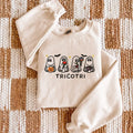Cute Ghost Halloween Embroidered Crewneck Sweatshirt Hoodie Fall Spooky Season Pullover
