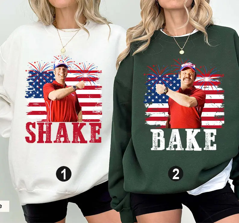 🇺🇸 SHAKE & BAKE Patriotic Matching Tees Sweatshirt hoodie Perfect Couple Shirts For 4th Of July!