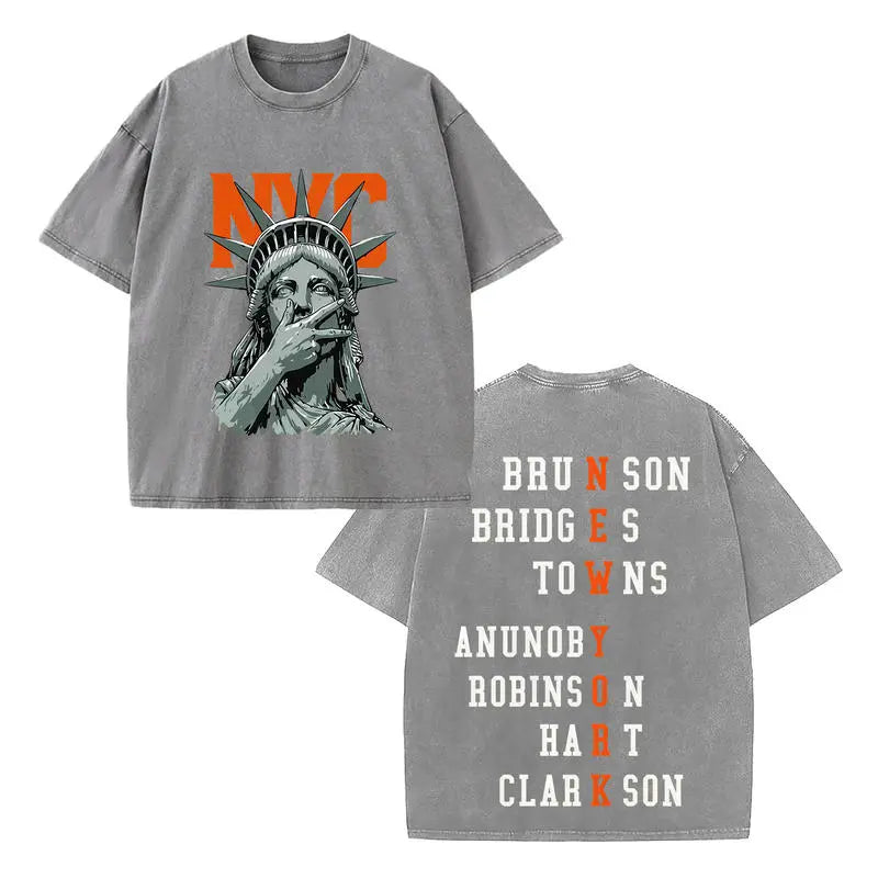 🗽 Vintage Washed NYC Statue Of Liberty New York Football Graphic Tee