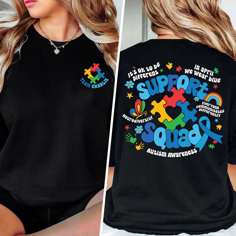 Autism T-shirt, Autism Awareness Sweatshirt/Hoodie, Family Autism Support Squad, Autism Mom Shirt