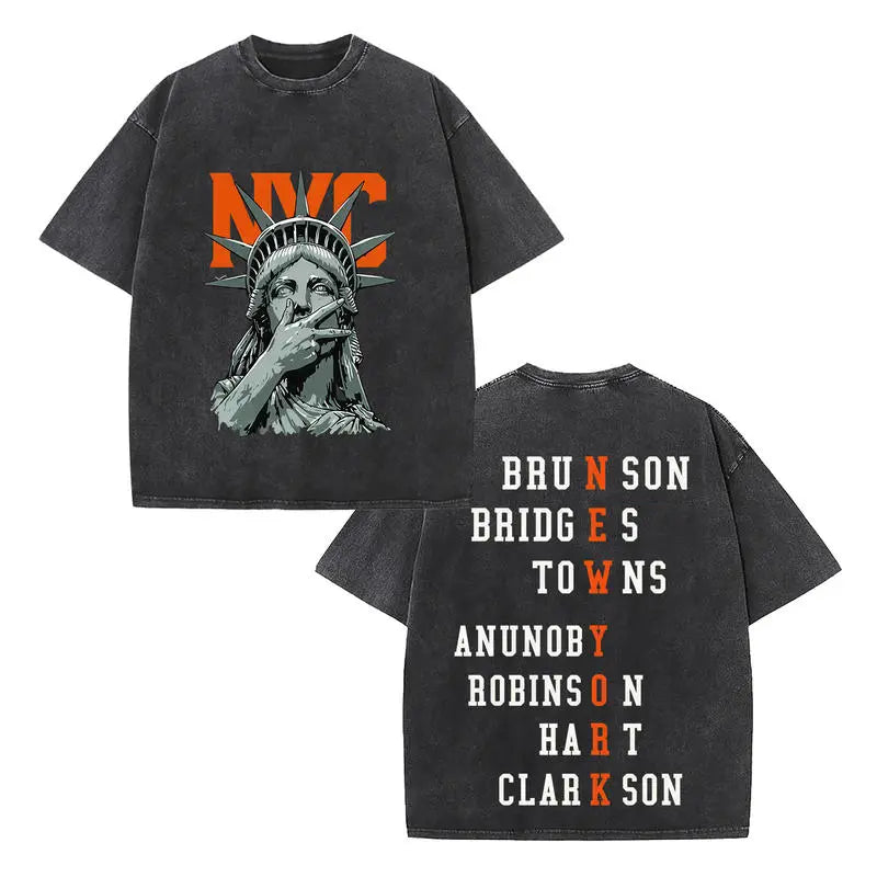 🗽 Vintage Washed NYC Statue Of Liberty New York Football Graphic Tee
