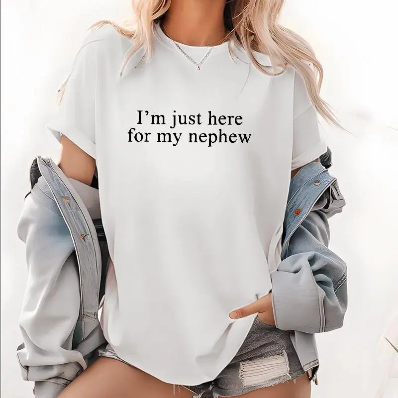 I'm Just Here For My Nephew Shirt, New Future Aunt Sweatshirt, Cute Auntie Graphic Hoodie