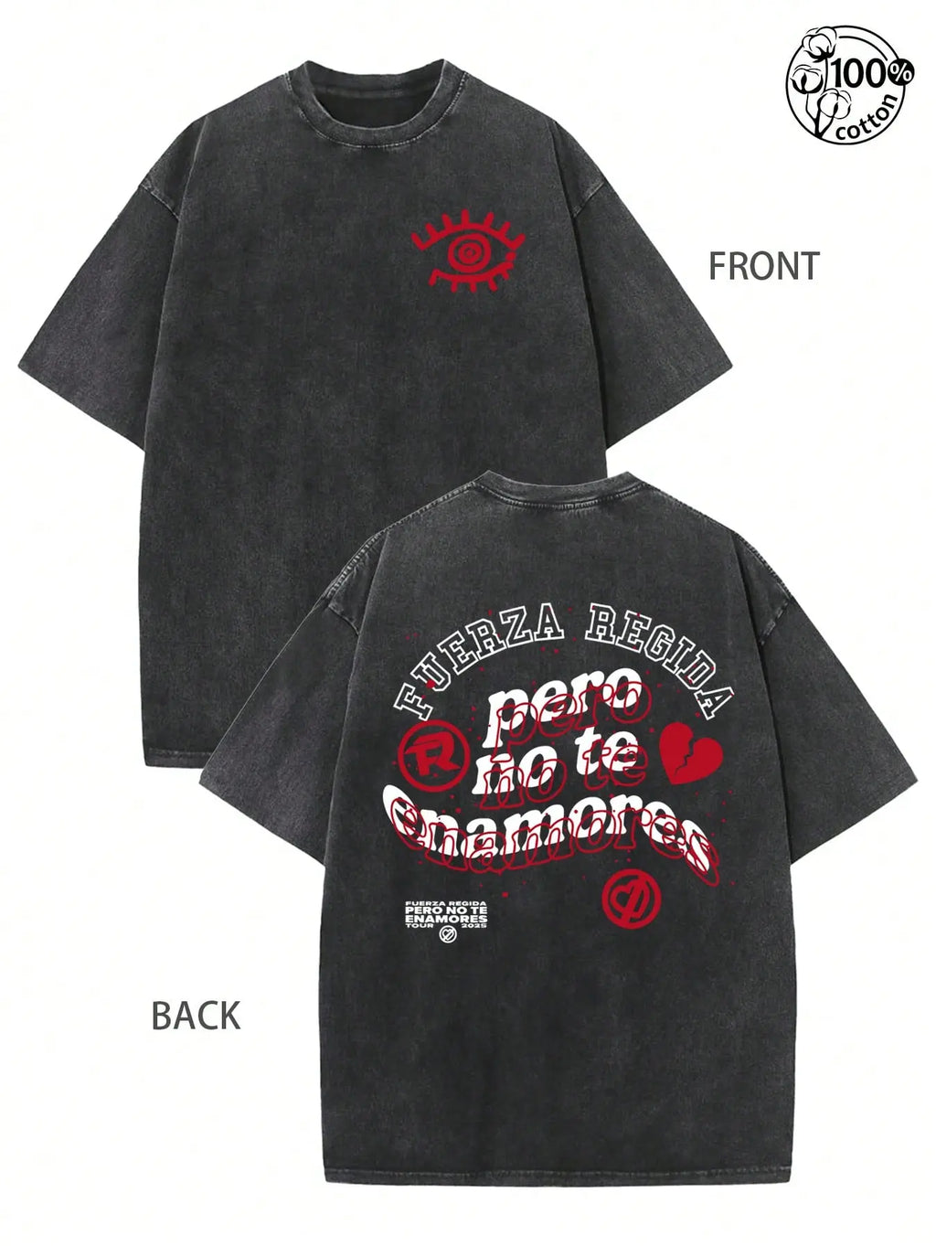 “Don't Fall in Love with Me” Printed T-Shirt — Retro-Washed Cotton Oversized T-Shirt