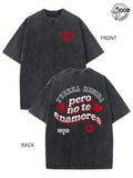 “Don't Fall in Love with Me” Printed T-Shirt — Retro-Washed Cotton Oversized T-Shirt