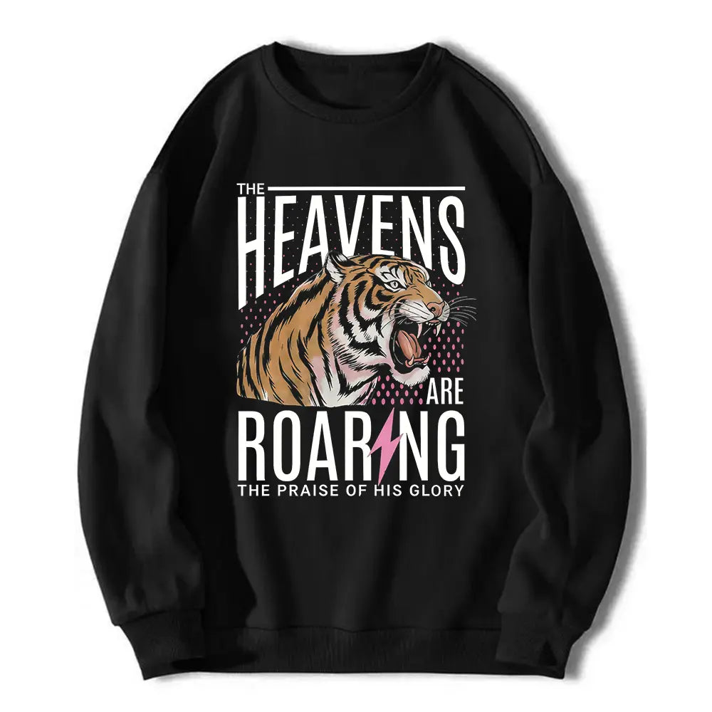Roaring Heavens Christian Pullover | Faith-Based Tiger Tee hoodie sweatshirt