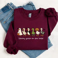 Spooky Goose On The Loose Embroidered Halloween Crewneck Sweatshirt t-shirt hoodie