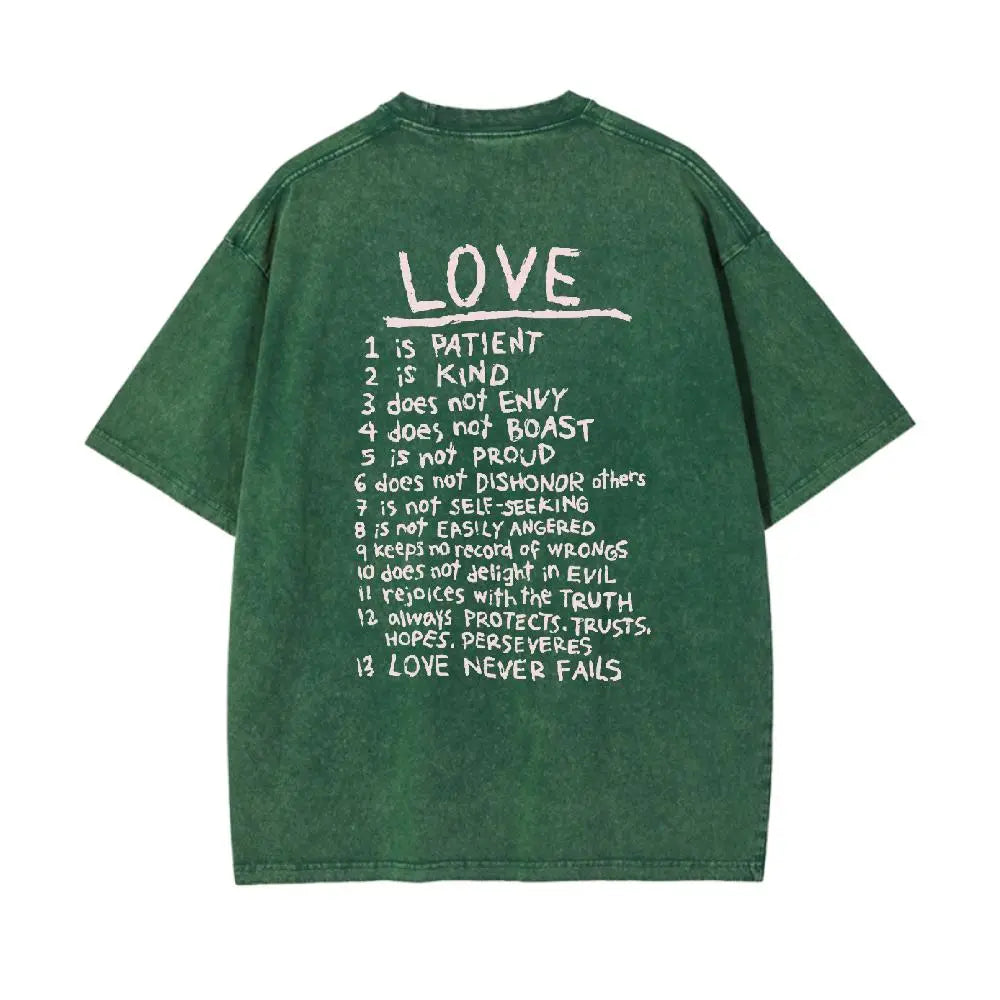 "Love Like Jesus" Heart Graphic Washed Tee
