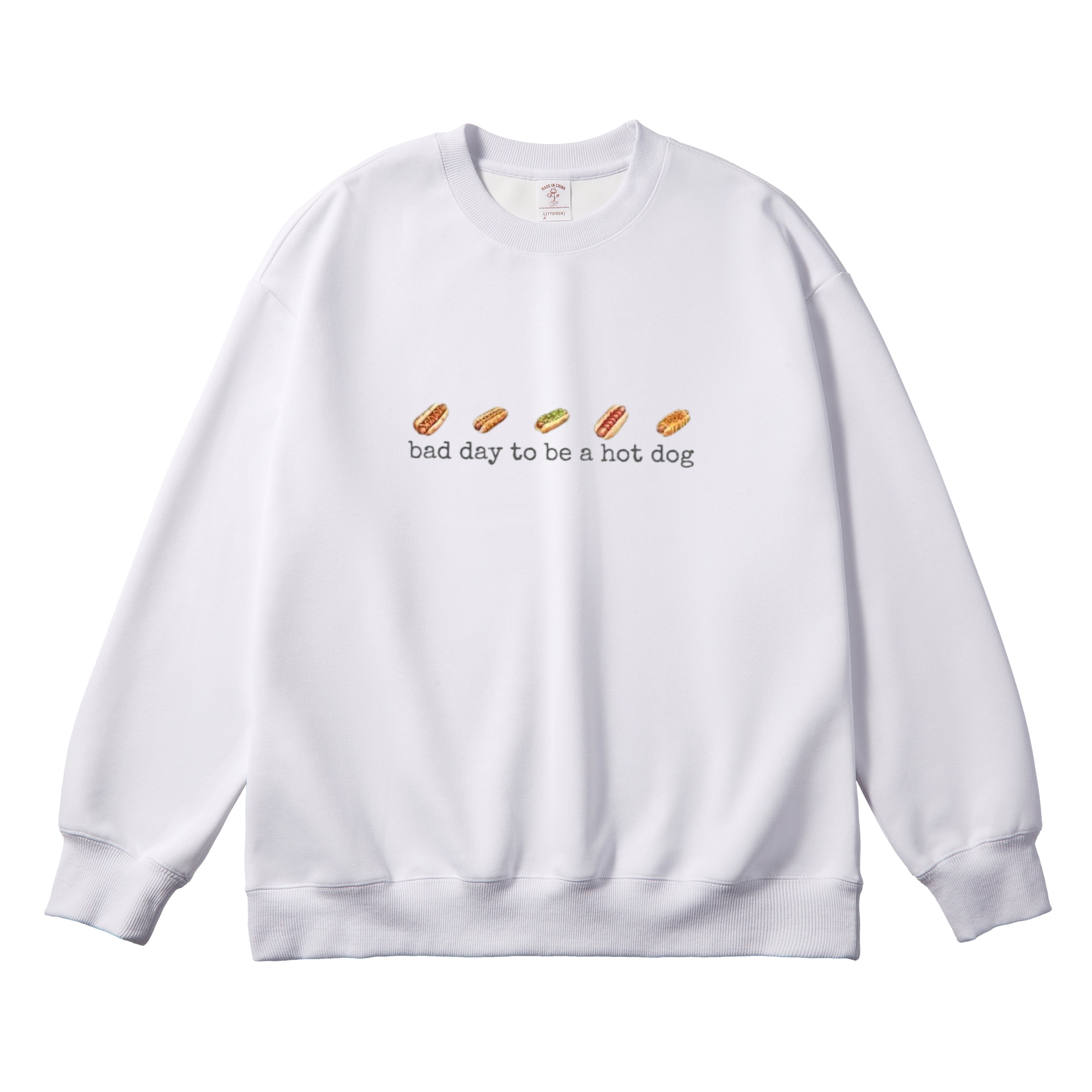 Humor Style Short Sleeve Hoodie Sweatshirt Today's a bad day for hot dogs.