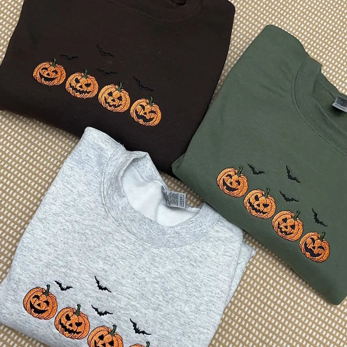 🎃 Embroidered Jack-O-Lantern Halloween Sweatshirt / Tee / Hoodie