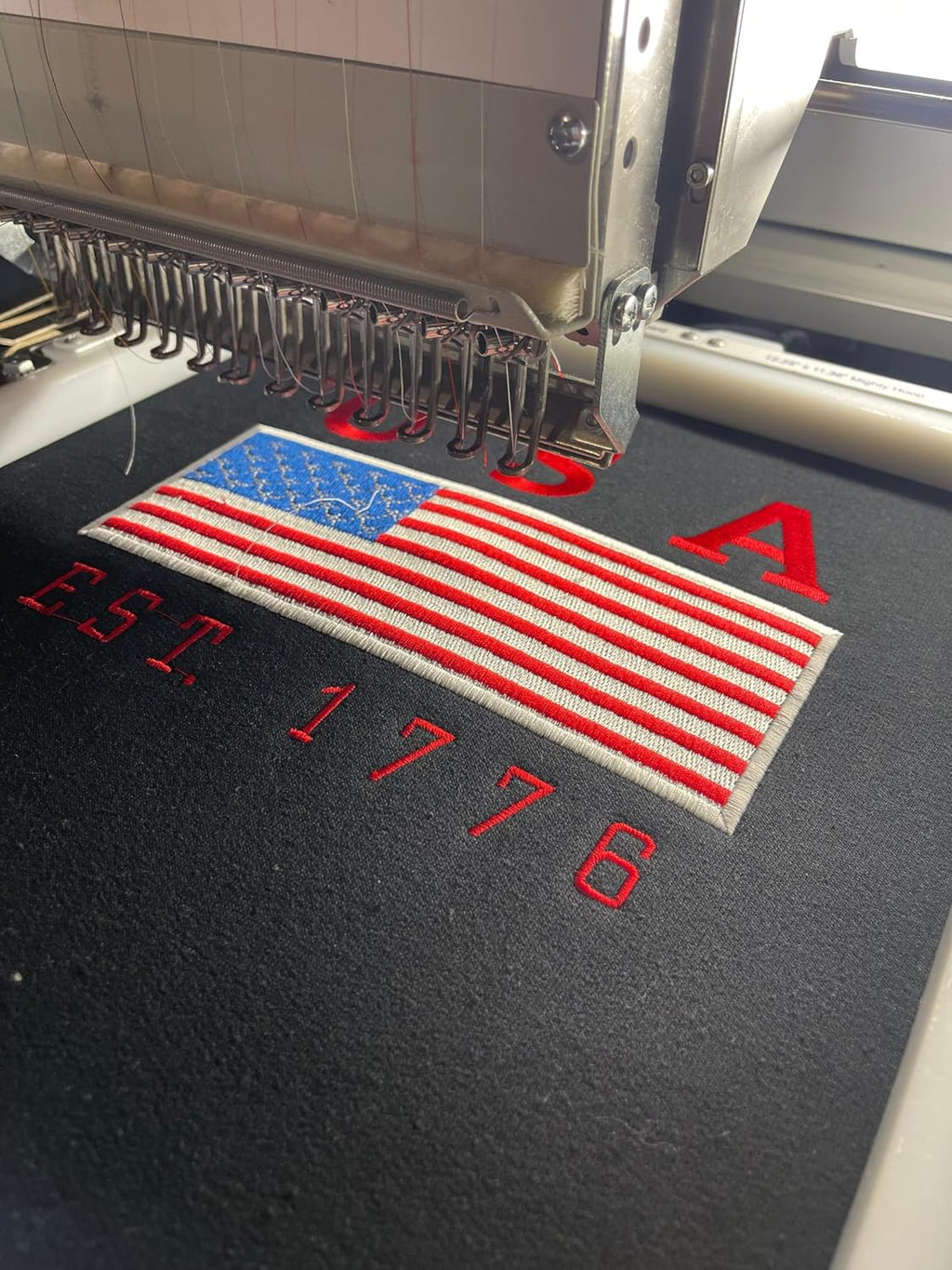 Embroidered USA T-shirt/Sweatshirt, Fourth of July Embroidery Gift, Independence Day Handmade Crewneck Sweater,