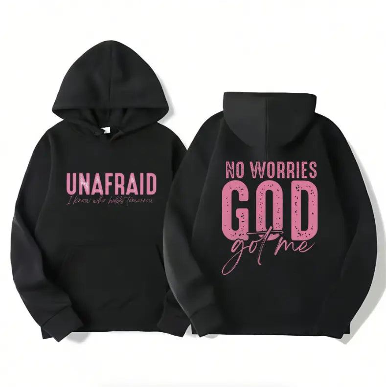 No Worries God Got Me Double Sided Christian Oversized Tee Pink Print