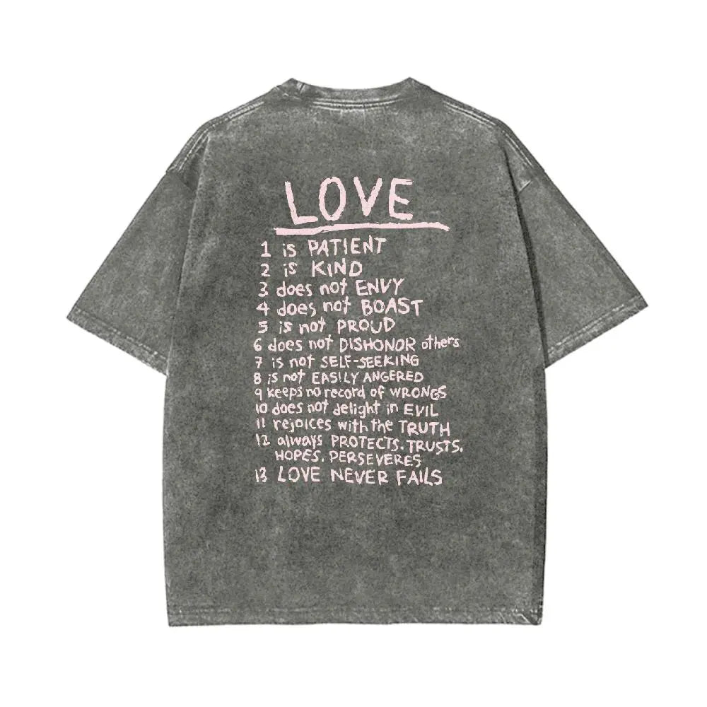 "Love Like Jesus" Heart Graphic Washed Tee