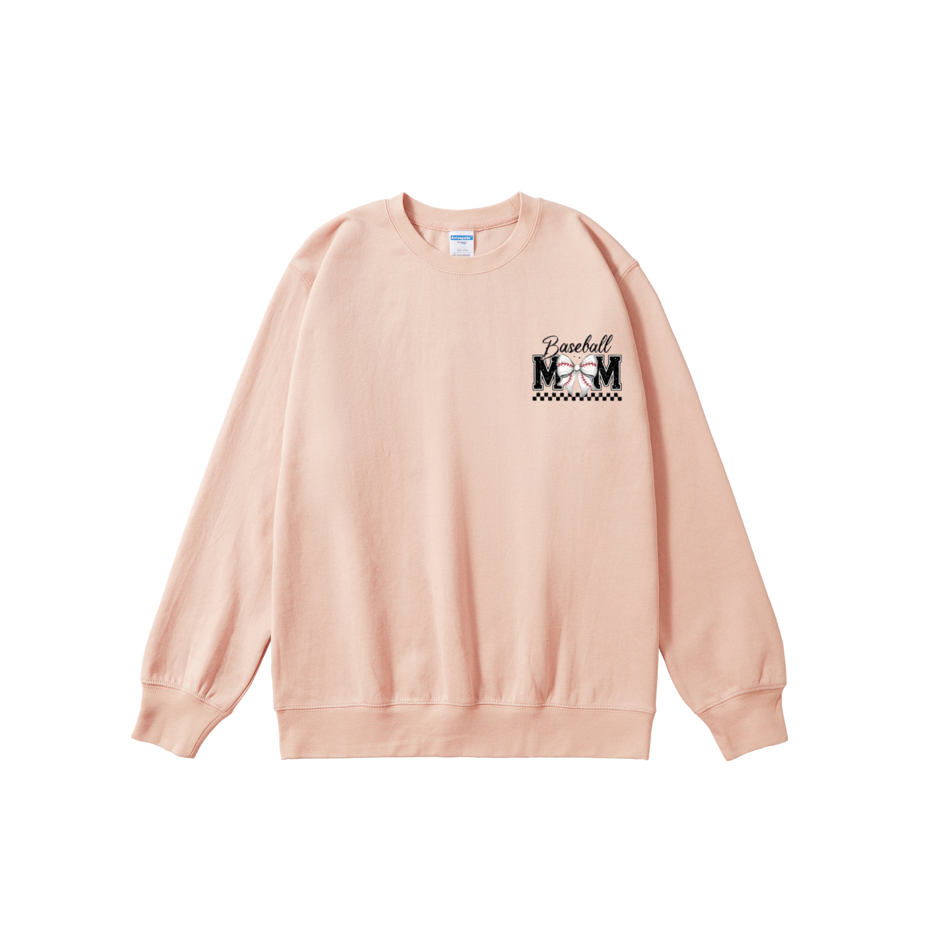 Baseball Mom Hooded Sweatshirt (Short-Sleeve) — Featuring a plaid bow and baseball design, the perfect Mother’s Day gift for game day