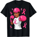 Breast Cancer Warrior Pink Ribbon Boxing Woman Graphic T-Shirt, Fight Like A Warrior Awareness Tee