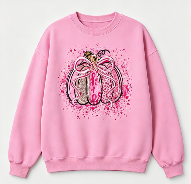 🎗️ Pink October Breast Cancer Awareness Pink Pumpkin Sweatshirt 🎀