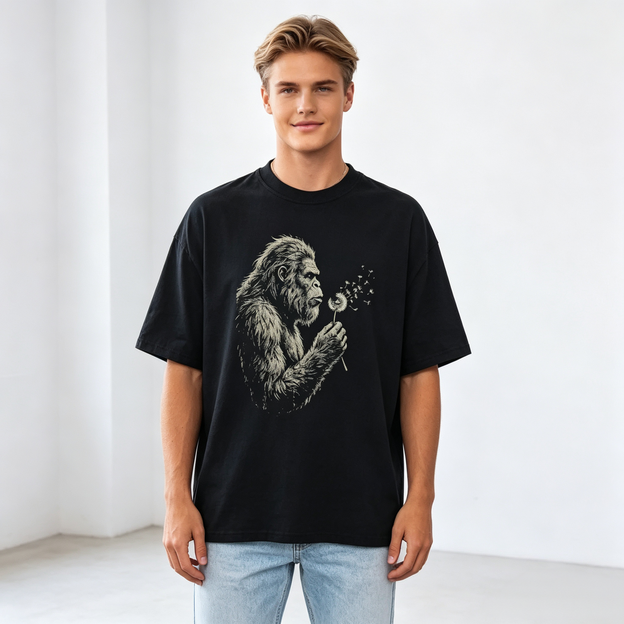 Bigfoot Blowing Dandelion Comfort Colors Vintage Graphic Tee
