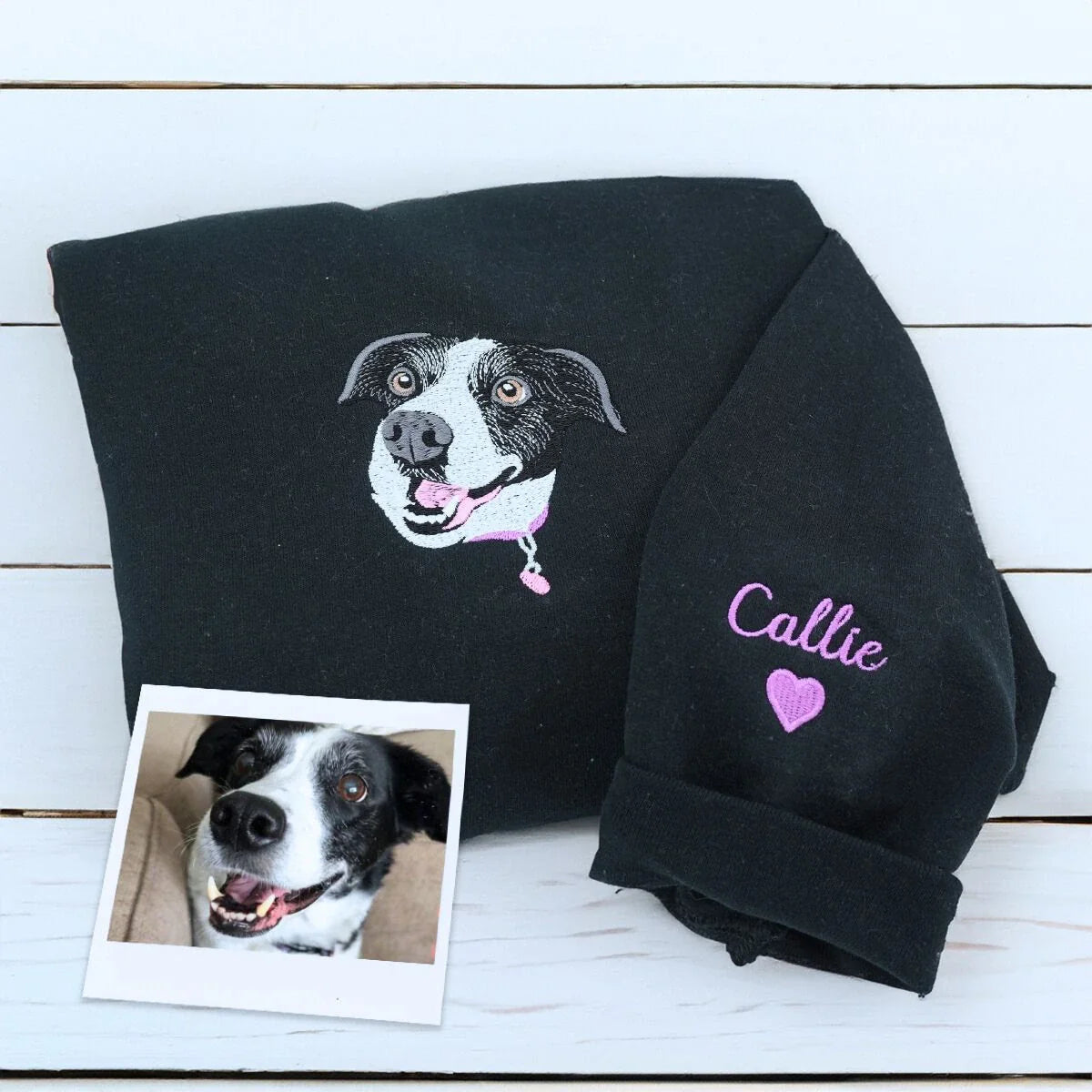 TOOOAI® Custom Embroidered Pet Hoodie - Pet Photo + Name