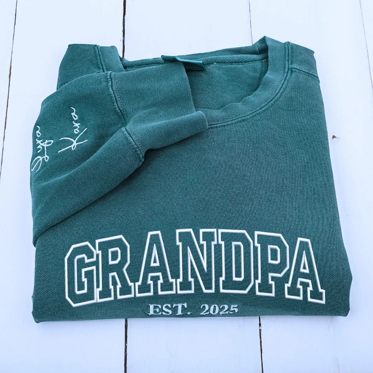 Comfort Colors Custom Dada EST T-Shirt or Sweatshirt, Personalized Embroidered Gift for Dada Dad Father's Day