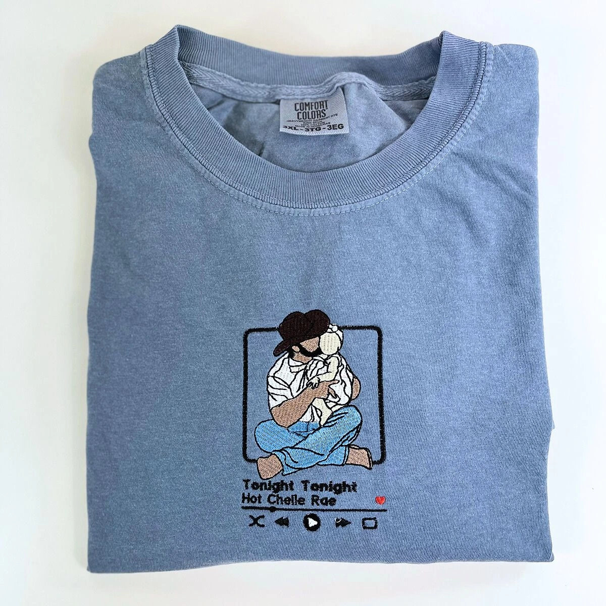 Personalized Dad T-Shirt, Father's Day Gift with Embroidered Photo Portrait, New Dad Sweatshirt or Hoodie