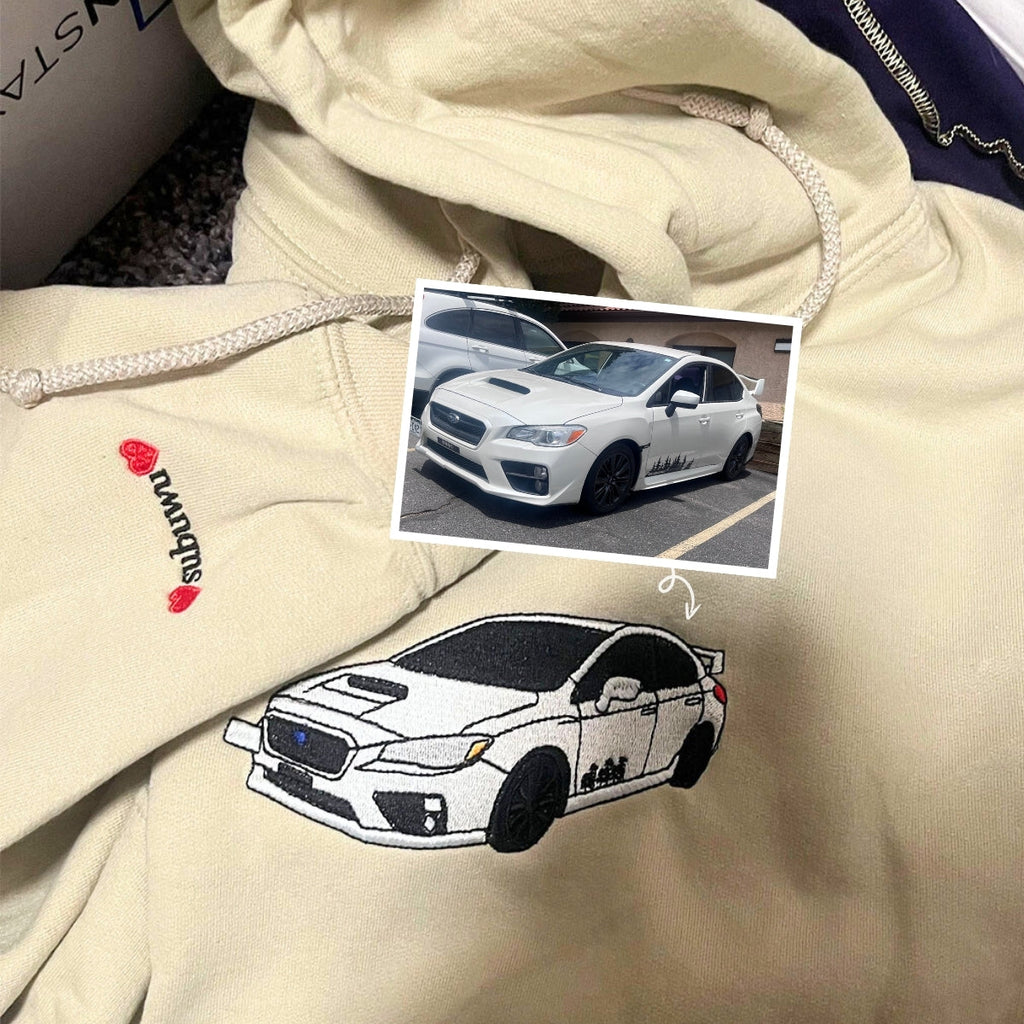 Custom Embroidered Car Sweatshirt or Hoodie, Anniversary Gifts for Car Boyfriend