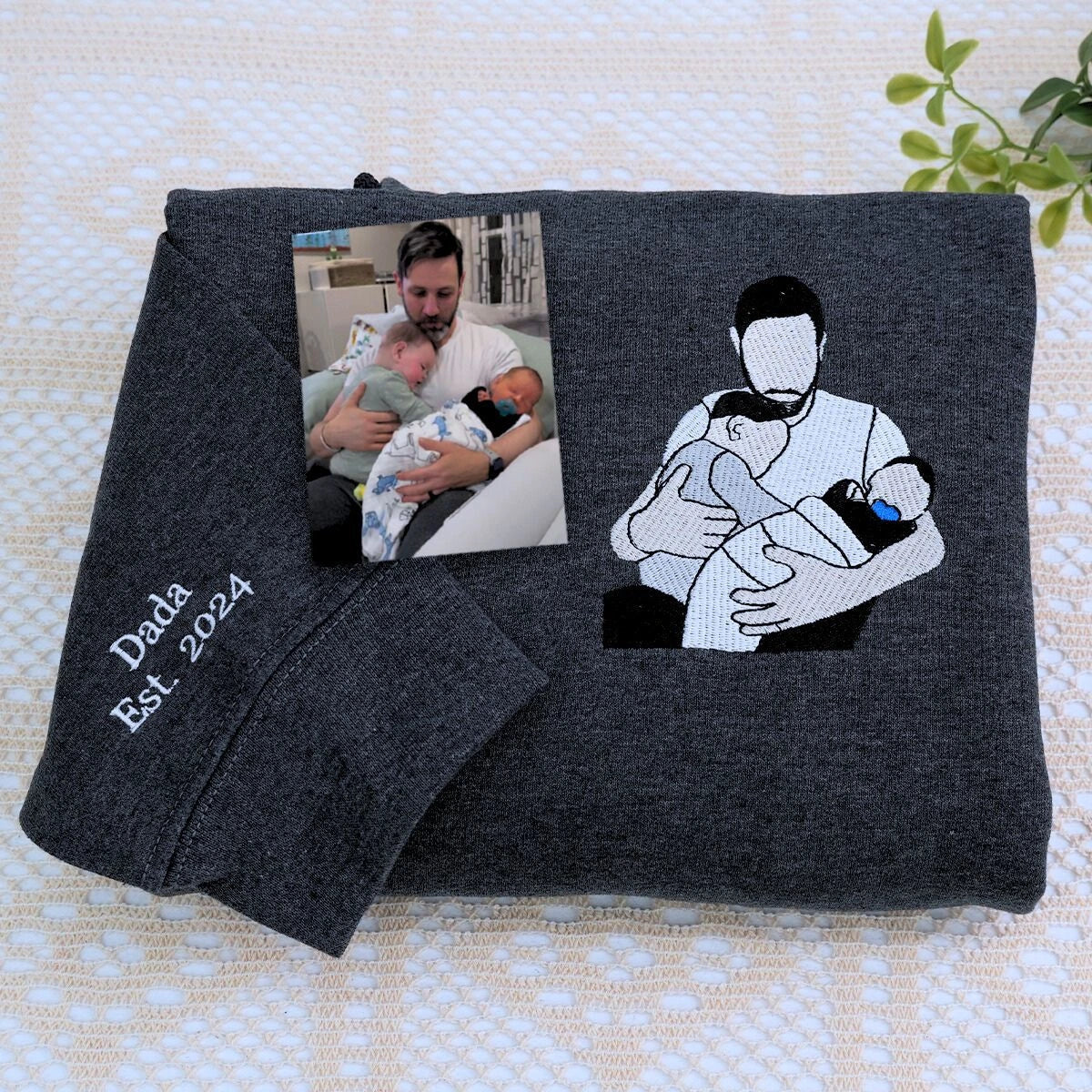 Father and Son Sweatshirt, Hoodie, Personalized Fathers Day Gifts from Portrait Photo Sweatshirt, Unique Gifts for Dad