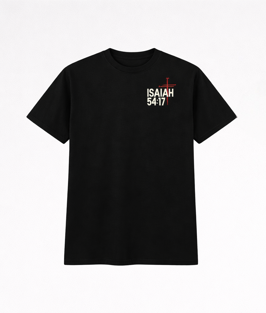 No Weapon Formed Against Me Shall Prosper T-Shirt – Isaiah 54:17 Christian Faith Graphic Tee hoodie sweatshirt