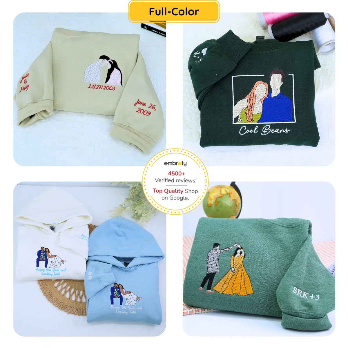 Sweatshirt or Hoodies with Pictures On Them, Custom Embroidered Gift Ideas for Married Couples