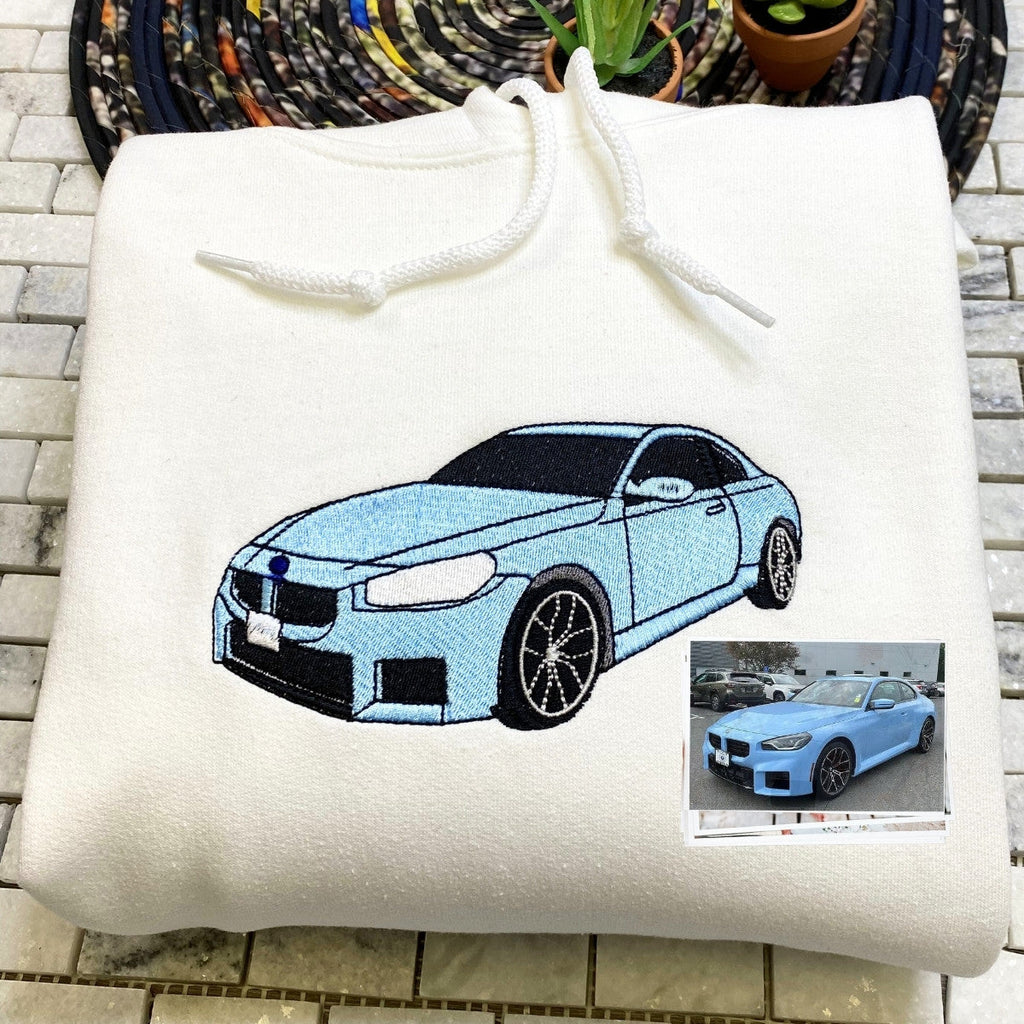 Custom Embroidered Car Sweatshirt or Hoodie, Anniversary Gifts for Car Boyfriend