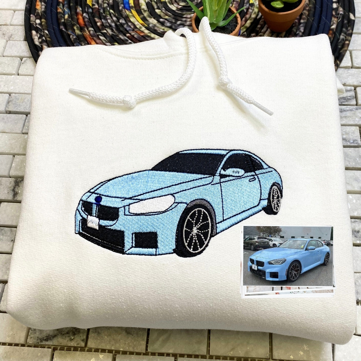 Custom Embroidered Car Sweatshirt or Hoodie, Anniversary Gifts for Car Boyfriend