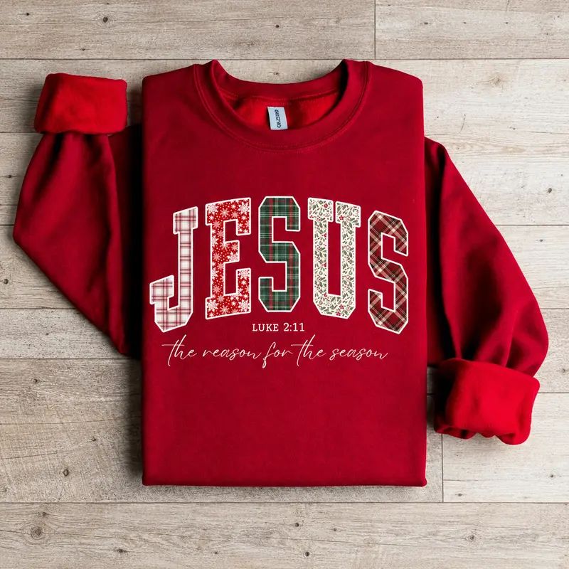 Christian Jesus Sweatshirt, Bible Verse Christmas Sweatshirt
