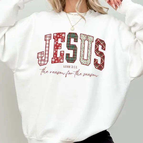 Christian Jesus Sweatshirt, Bible Verse Christmas Sweatshirt