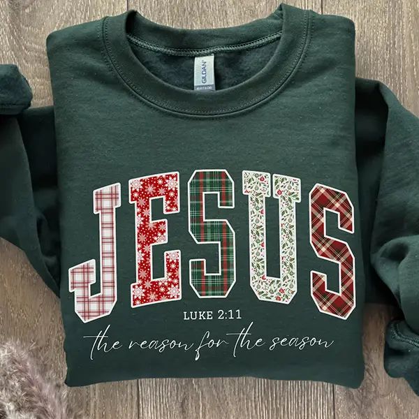 Christian Jesus Sweatshirt, Bible Verse Christmas Sweatshirt