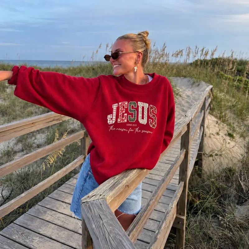 Christian Jesus Sweatshirt, Bible Verse Christmas Sweatshirt