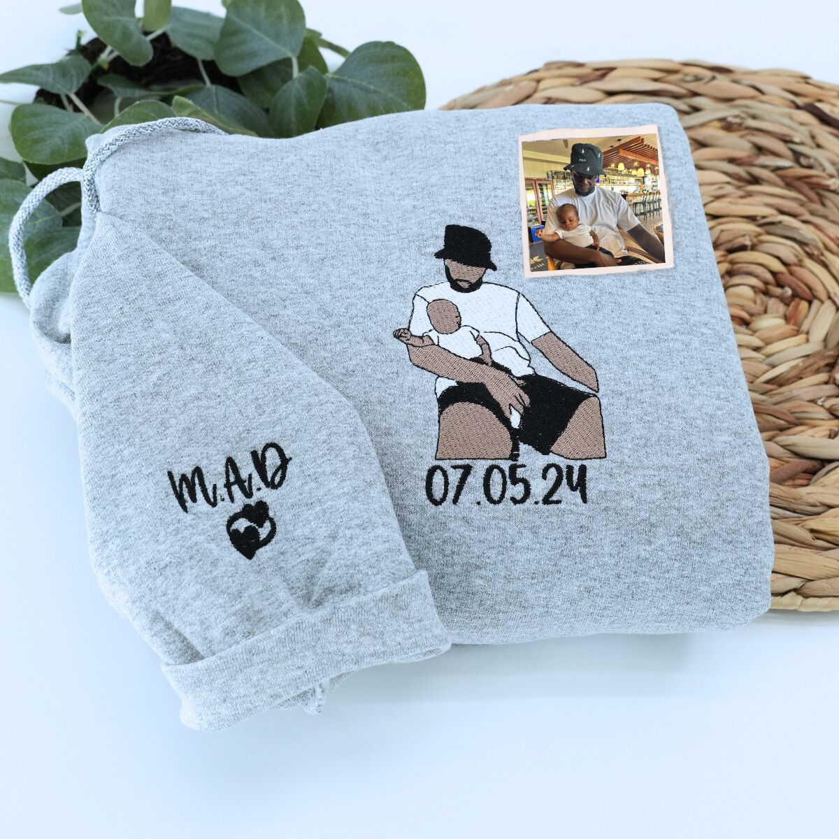 Custom Dad Life Photo Shirt, Personalized Embroidered Gift for Father’s Day Birthday, New Dad Sweatshirt or Hoodie