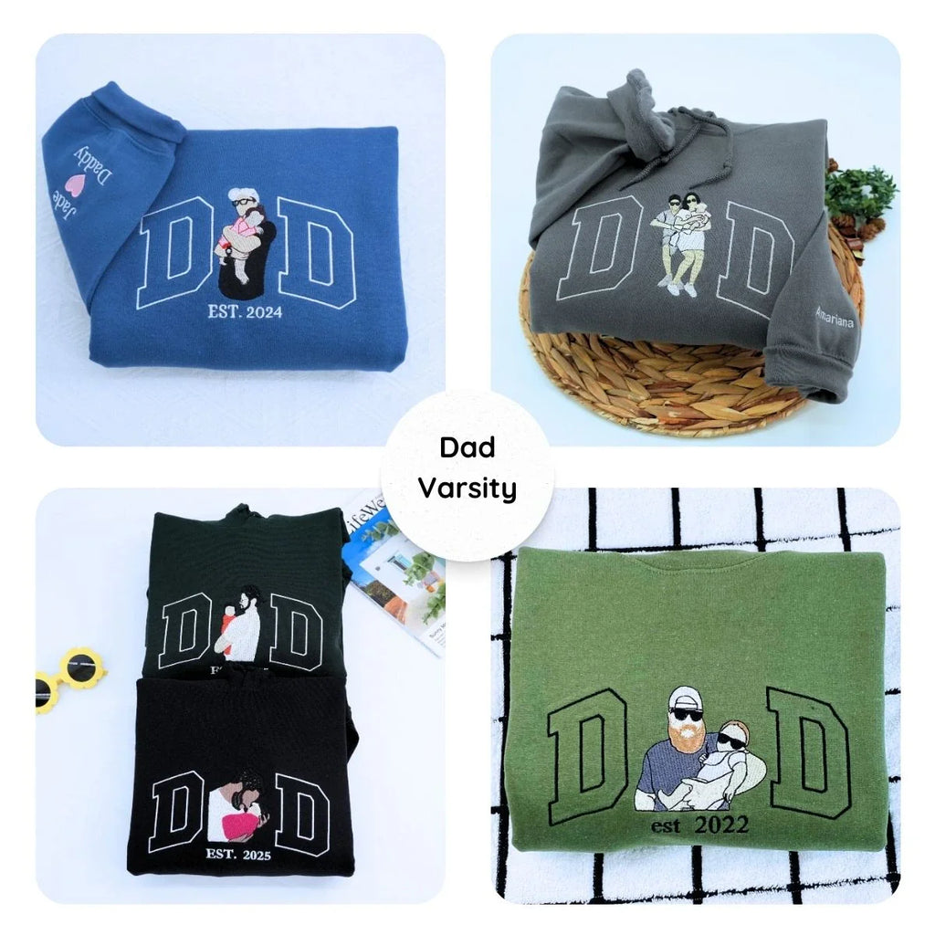 Father and Son Sweatshirt, Hoodie, Personalized Fathers Day Gifts from Portrait Photo Sweatshirt, Unique Gifts for Dad