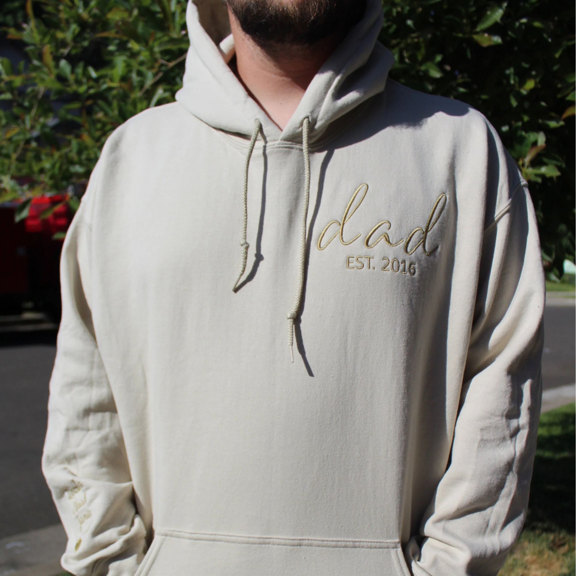 Personalized Fathers Day Hoodies or Sweatshirt with Embroidered Est 2023 2024 Any Year