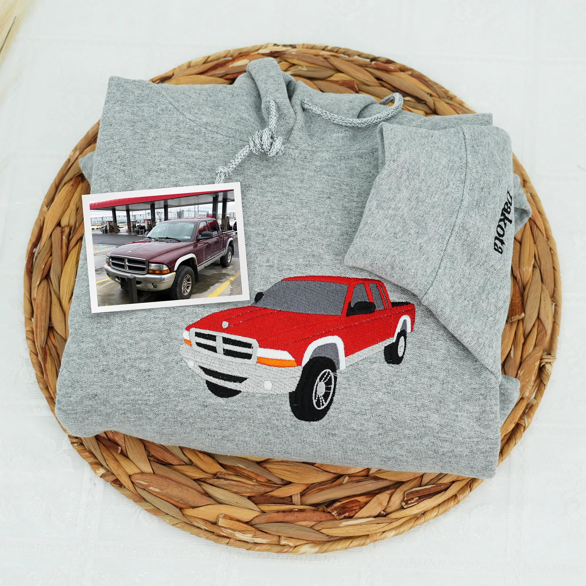 Father’s Day Custom Car Photo Embroidered Hoodie or Sweatshirt – Personalized Gift for Dad and Grandpa