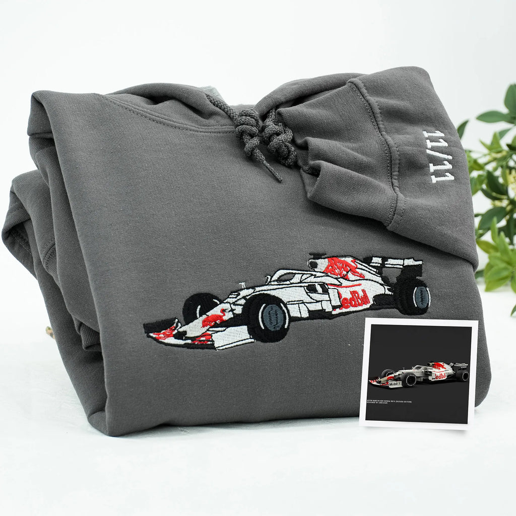 Father’s Day Custom Car Photo Embroidered Hoodie or Sweatshirt – Personalized Gift for Dad and Grandpa