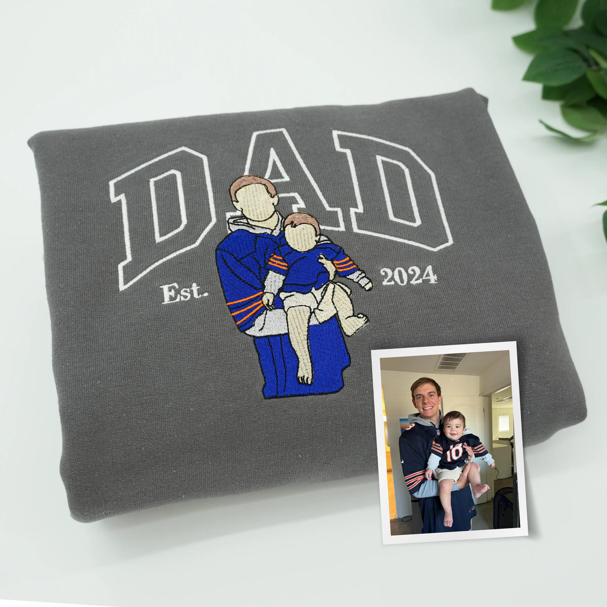 Father¡¯s Day Custom Photo & Nickname Embroidered Hoodie or Sweatshirt ¨C Personalized Gift for Parents and Grandparents