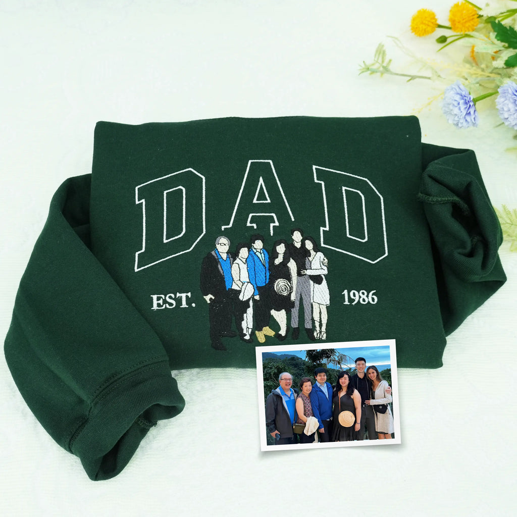 Father¡¯s Day Custom Photo & Nickname Embroidered Hoodie or Sweatshirt ¨C Personalized Gift for Parents and Grandparents